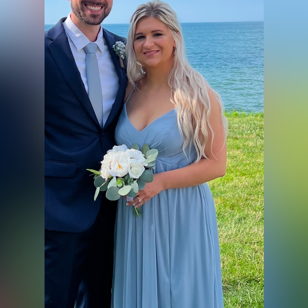 Azazie Annabelle Dusty Blue bridesmaid dress